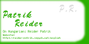 patrik reider business card